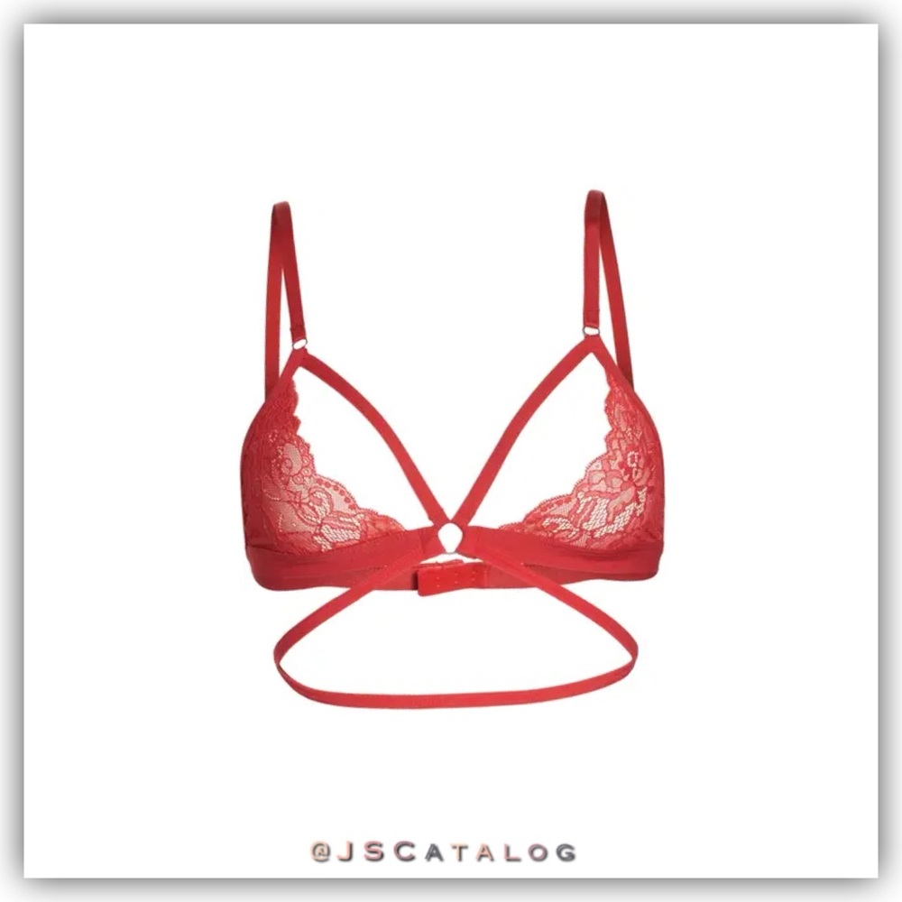 Elegant Red Lace Bralette